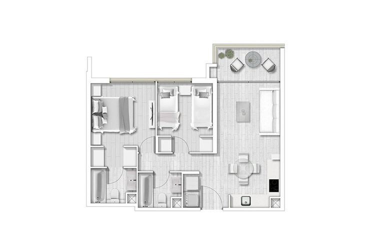Modelo A2 del proyecto Condominio Alto lo Cañas - Inmobiliaria Aconcagua