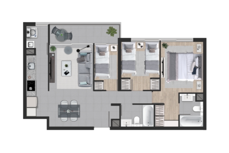 Modelo C del proyecto Edificio Cóndor II - Inmobiliaria Aconcagua