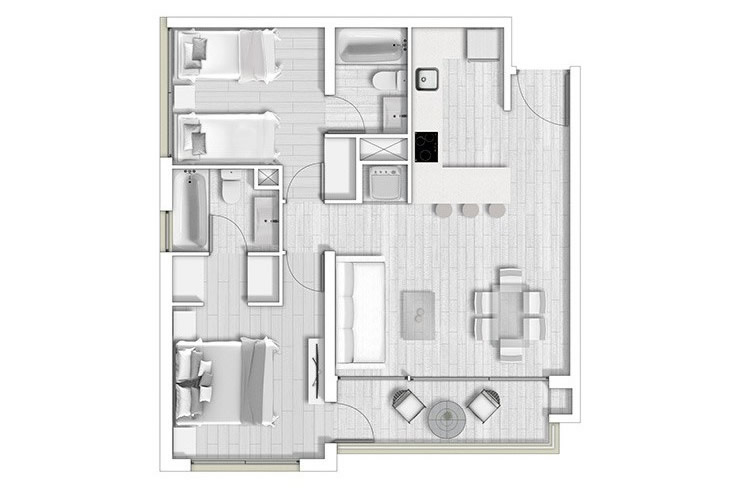 Modelo A4a del proyecto Condominio Alto lo Cañas II - Inmobiliaria Aconcagua