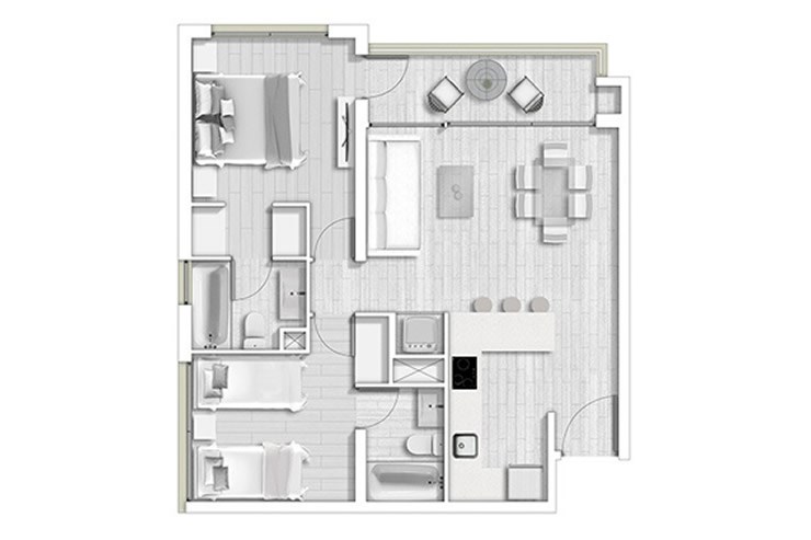 Modelo A4 del proyecto Condominio Alto lo Cañas II - Inmobiliaria Aconcagua