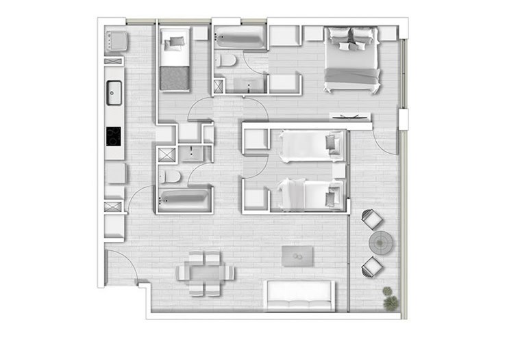 Modelo B2 del proyecto Condominio Alto lo Cañas II - Inmobiliaria Aconcagua