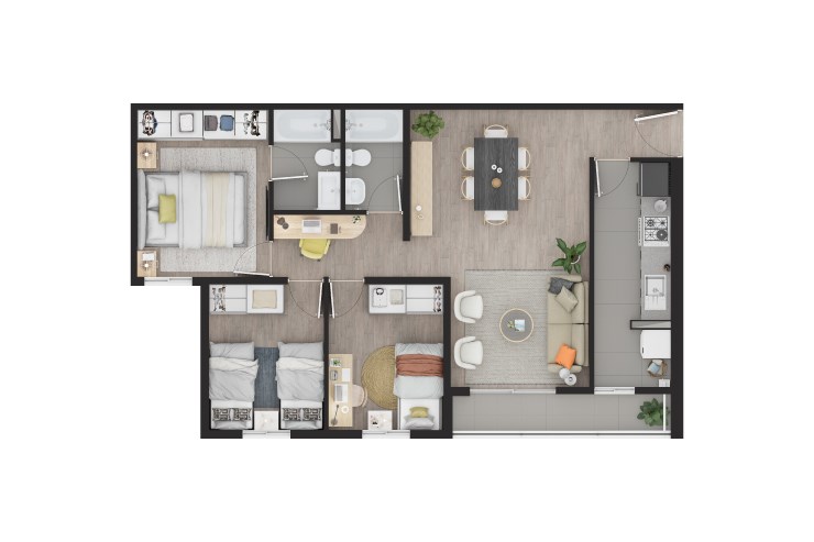 Modelo S6 del proyecto Parque Torreones V - Inmobiliaria Aconcagua