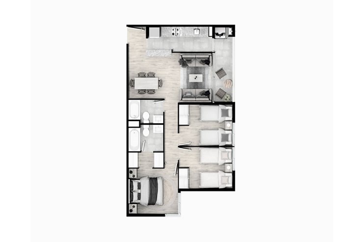 Modelo G1 del proyecto San Pablo de Curauma Edificios II - Inmobiliaria Aconcagua