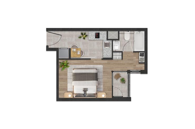 Modelo A1 del proyecto Edificio Nexo - Inmobiliaria Aconcagua