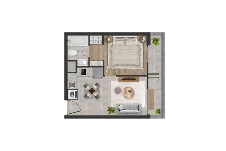 Modelo B4B del proyecto Edificio Nexo - Inmobiliaria Aconcagua