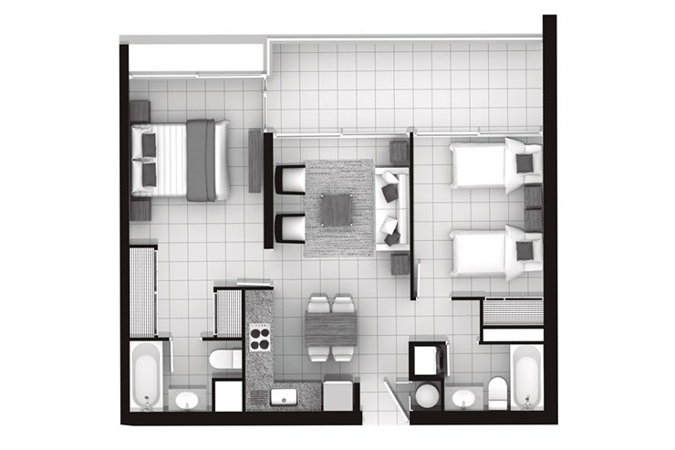 Modelo B1 del proyecto Laguna del Mar - Inmobiliaria Aconcagua