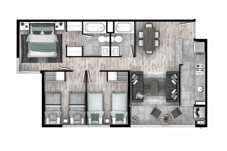 Modelo G2 del proyecto San Pablo de Curauma Edificios II-b - Inmobiliaria Aconcagua